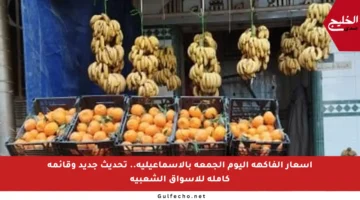 أسعار الفاكهة اليوم الجمعة بالإسماعيلية.. تحديث جديد وقائمة كاملة للأسواق الشعبية
